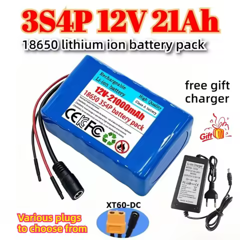Original 3S4P 12V 21000mAh Battery Pack 18650 Li-Ion 12V 21Ah DC 12.6V Super Large Capacity Recharge