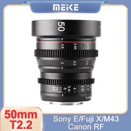 Meike 50mm T2.2 Cine Lens Manual MF Prime Focus Large Aperture Mirrorless Cameras Lens For Sony E FS