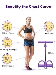 1條多功能繃繩,4管彈性瑜伽踏板拉力帶,天然乳膠健身器材,適用於腹部/腰部/手臂/腿部伸展減重訓練