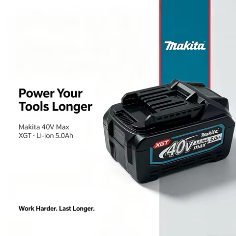 Original Makita 40V Max XGT 4.0Ah/5.0Ah Li‑ion Rechargeable Battery, 21700 Cells BL4025 BL4050 BL404