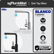 Blanco x sgPlumbMart Mila (Chrome/Black Matt) Single Lever Kitchen Sink Mixer Tap