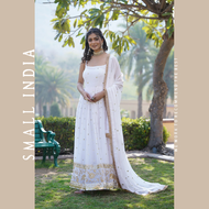 {**ส่งฟรี**} SMALL INDIA 👗 Faux Blooming Gown Dress ชุดเดรส 👗 Women Gown Dress