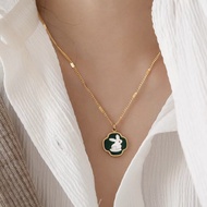 Her Lab Jewelry | 14K Gold Enamel Rabbit Pendant14K Gold Enamel Rabbit Pendant