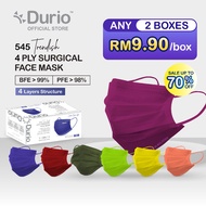 Durio 545 Trendish 4 Ply Surgical Face Mask - 7 Color Options (40 Pcs)