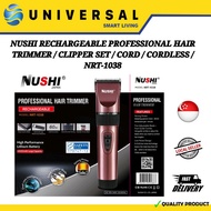[SG SHOP SELLER] NUSHI RECHARGEABLE PROFESSIONAL HAIR TRIMMER / CLIPPER SET / CORDLESS / NRT-1038 ( 1 YEAR WARRANTY )