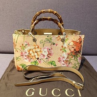 Gucci Bamboo shopper竹節花卉、花漾手提包，斜背包