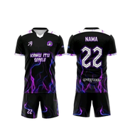 Kaos Setelan Futsal Jersey Sepak Bola Voli Keren Full Printing Pria Set Hitam 105