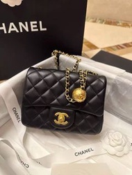 ✨CHANEL Classic Flap Mini Square Quilted Bag Black Gold Shoulder bag, crossbody bag