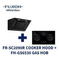 FUJIOH FR-SC2090R Inclined Cooker Hood (Recycling) and FH-GS6530 Gas Hob with 3 Burners