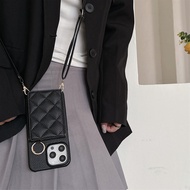 Suitable For 17 Pro Max Case Casing IP 手机壳 Flip Card Holder Crossbody Phone IP 16E For Women