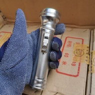 Vintage Small Handheld Flashlight Tiger Head Brand Iron Shell Battery Operated Tungsten Filament Bul