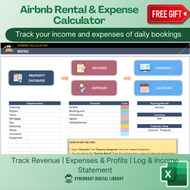 Excel Template - Airbnb Rental Expense Tracker Calculator (Free 12-in-1 Bundle Excel Course Books)
