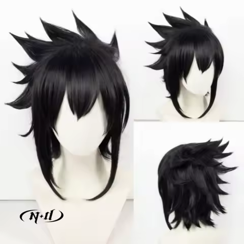 ND Sasuke Uchiha Cosplay Wig Hairpiece Anime Cosplay Hair Wig for Comic Con Coser Costume Theme Part