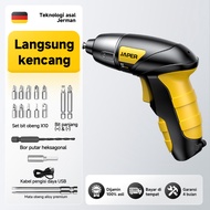 JAPER Obeng Elektrik Set Lengkap Tool Box Mesin Bor Mini Listrik Perkakas Toolkit Komplit Baterai Sc