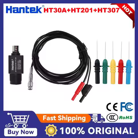 Hantek Oscilloscope Accessories Set HT30A Auto Test Leads HT307 Acupuncture Probe Set HT201 20:1 Att