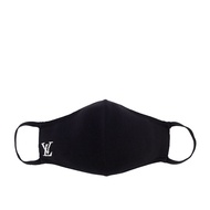 【Louis Vuitton 路易威登】白色Logo 無防疫功能針織口罩(黑色) M76748/ 平行輸入