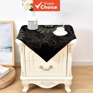 1Pc Elegant Black Floral Table Cover Kitchen Living Room Decoration