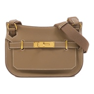 HERMES 【Hermes Fair】Evercolor皮革Mini Jypsiere金扣肩背袋Etoupe