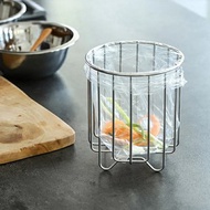 日本霜山 304不鏽鋼圓形垃圾袋架/桌上迷你垃圾桶