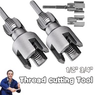 1/2" 3/4" Water Pipe Internal External Integrated Thread Compatible PVC Pipe Threader Kit Cutting To