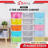 ⚡️LIKE BUG⚡️5 Tier Transparent &amp; Mix Color Plastic Drawer Cabinet Plastic Storage/ Organizer Plastic Cabinet