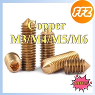 Hex Socket Cone Tip Headless Grub Screw Allen Key Set Bolt Skru Elenkey Alenkey Elenki Brass M3/M4/M