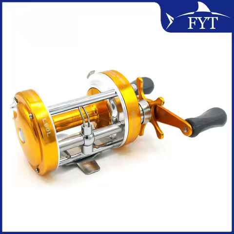 All Metal 2+1BB Ball Bearings Right Hand Drum Wheel Boat Sea Fishing Reel MingYang CL60 Golden Color