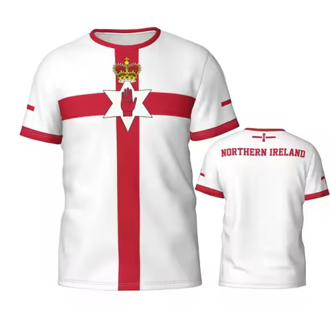 Northern Ireland Flag 3D Printed T Shirt Summer New Sports Football Jerseys For Men Trendy Soccer Te