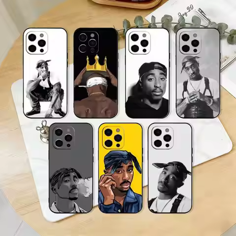 Rapper t-Tupac 2pac Phone Case For iPhone 17,16,15,14,13,12,11 Plus,Pro Max,XS,Soft Silicone Black C