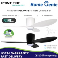 Point One F63 PZERO Series SMART Ceiling Fan// EC Class Motor, 25W Bright Dimmable LED, 42" /52" Siz