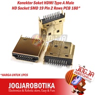 HDMI Type A Male HD Socket SMD 19 Pin 2 Rows PCB Mount 180 Degree