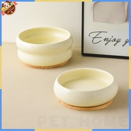 Ceramic Double Bowl Pet Feeding & Watering Supplies for Cats and Dogs Protects Cervical Spine F0YE