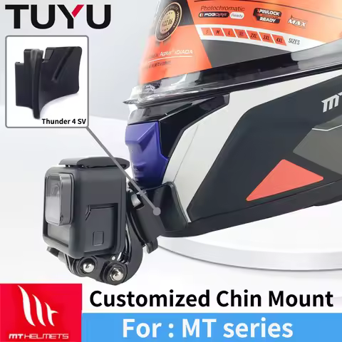 TUYU CamSteer Spanish MT Thunder 4 3SV ATOM Customized Full Face Motorcycle Helmet Chin Mount for Go