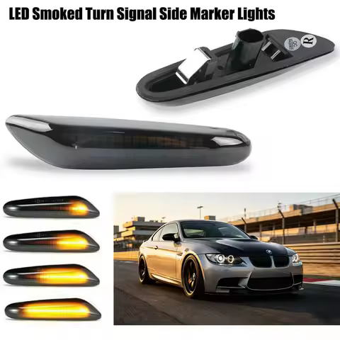 Dynamic LED Side Marker Lights for BMW 1-3Series X1-X3 E46 E60 E61 E81-E84 E87 E90-93 X1 325i 328i 3