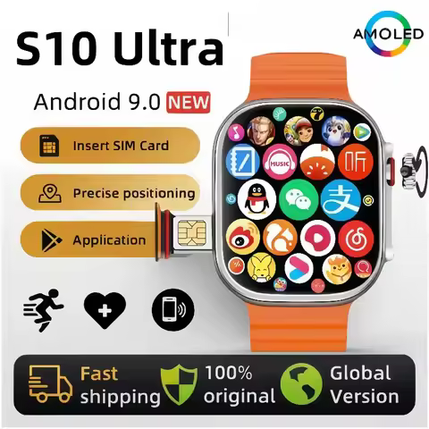 Original 4G Smartwatch CDS9 S9 S10 Ultra Rotary Camera GPS WIFI Heart Rate Tracker 256GB Storage Dow