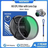 NEEWER HD CPL Filter with Lens Cap Bộ lọc CPL có nắp ống kính kính quang học HD cho ống kính máy ảnh