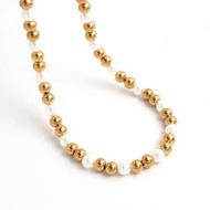 新款4-10mm珍珠不銹鋼珠鍍金串珠項鏈鎖骨鏈女性氣質項飾跨境批發
