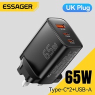 Essager 65W GaN 2C+A Quick Charge Chargers QC4.0 PD3.0 USB-A Type-C Fast Charging GaN Type C Charger