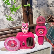 Strawberry Bear K-Song Microphone Microphone Bluetooth Audio Set K-Song Kids Toys Valentine's Day Bi