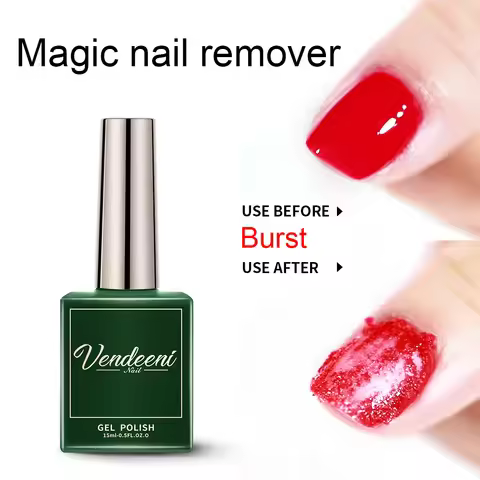 Vendeeni Magic Remover Gel Nail Polish For Manicure Base Top Coat Fast Clean Within 2-3 MINS UV Burs