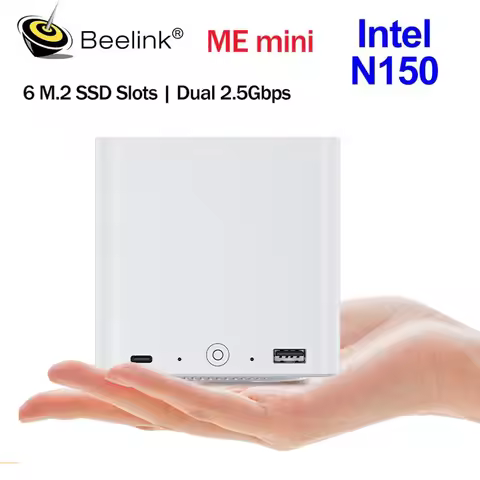 Beelink ME Mini NAS Mini PC Intel Twin Lake N150 LPDDR5 4800MHz 16G RAM 2T SSD WiFi6 2.5Lan Home Net
