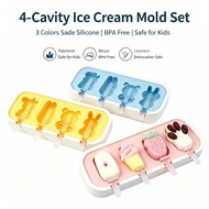 [Ready Stock] Food Grade Silicone Ice Cream Mold | Cartoon Popsicle Mold DIY Cheese Stick & Ice Loll