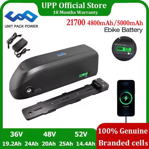 New Arrival Upgrade EBike Battery 21700 48V 52V 36V 15Ah 19.2Ah 20Ah UPP Electric Bicycle Battery Pa