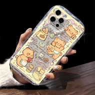 Butter Bear For iPhone 15 Plus Pro Max 14 13 12 11 / Xs Max Xr 7 8 Plus 6 6S Plus wave cream Soft shell anti-fall phone