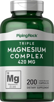 Triple Magnesium Complex | 420 mg | 200 Capsules | Magnesium Oxide, Citrate, and Aspartate Supplemen