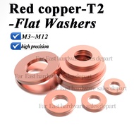 10pcs T2 Red Copper Flat Washer Copper Washer Meson Flat Washer M3M4M5M6M8M10M12 Washers Gaskets