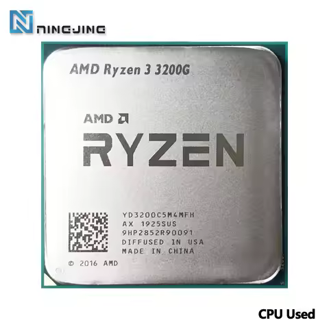AMD Ryzen 3 3200G R3 3200G 3.6 GHz Used GAMING Zen+ 0.012 Quad-Core Quad-Thread 65W CPU L3=4M YD3200