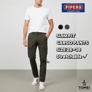 PIPERS Men’s Casual Cargo Pants Slim Fit Stretchable Long Pants Casual Trousers Seluar Kargo Lelaki 
