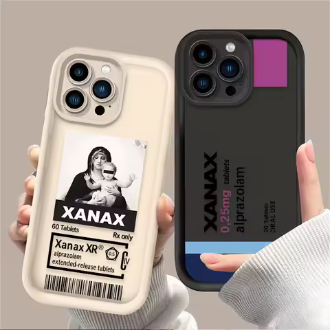 XANAX Chill Pill Phone Case For iPhone 16E 16 15 14 13 12 11 Pro Max X XS X S Max XR SE 2020 SE4 7 8