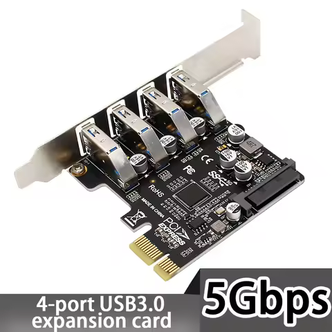 PCIe Splitter, 1 to 4 PCIe Expansion Riser Card X1 External Adapter USB 3.0 Ports for GPU Mining Rig